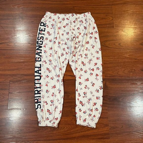 SPIRITUAL GANGSTER LOGO FLORAL SWEATPANTS - Picture 2 of 8